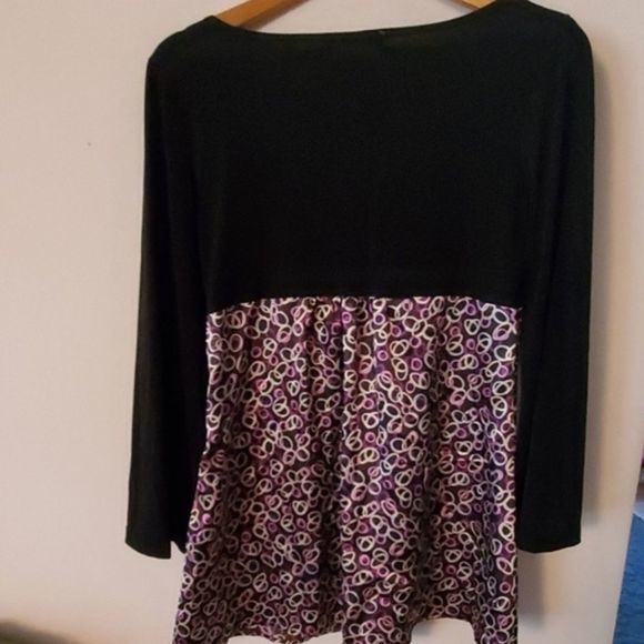 Notations Multi Color Long Sleeve Blouse M - Picture 2 of 3